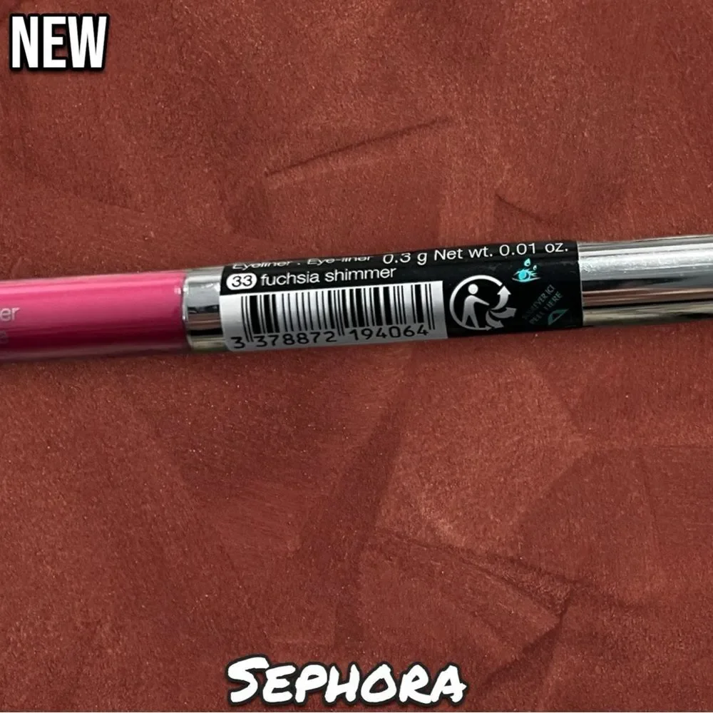 New Sealed SEPHORA COLLECTION Ultimate Gel Waterproof Eyeliner Pencil - 33 fuch